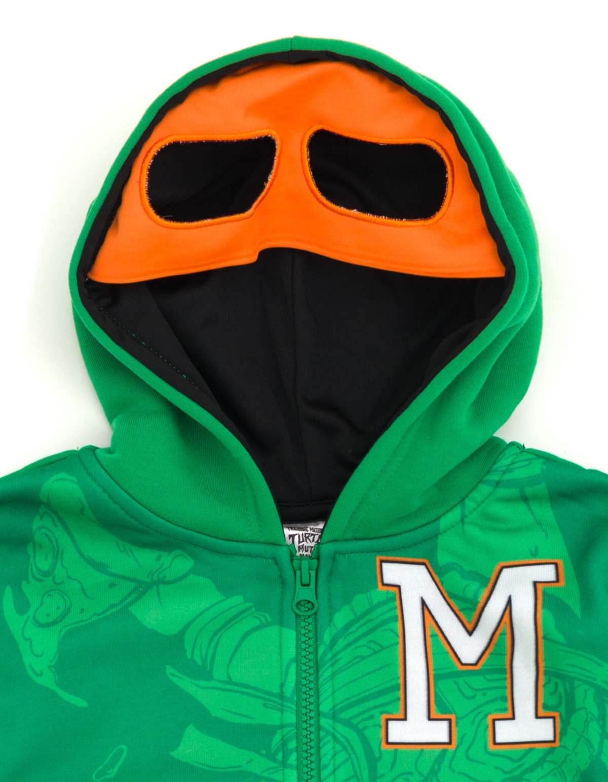 Teenage Mutant Ninja Turtles Toddler Boys Fleece Zip Up Cosplay Hoodie to (2T - 10-12) - green