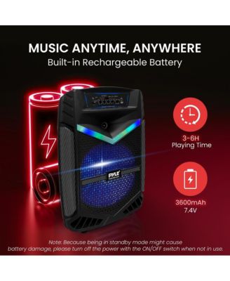 Portable Bluetooth PA Speaker System - 800W Rechargeable Outdoor Bluetooth Speaker Portable PA System w/ 12” Subwoofer 1” Tweeter, Recording Function, Mic In Party Lights USB/SD Radio- PPHP1242B