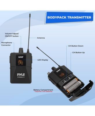 Dual Headset Wireless Microphone Kit, Includes Headset Mic, Lavalier Mic & Beltpack Transmitter