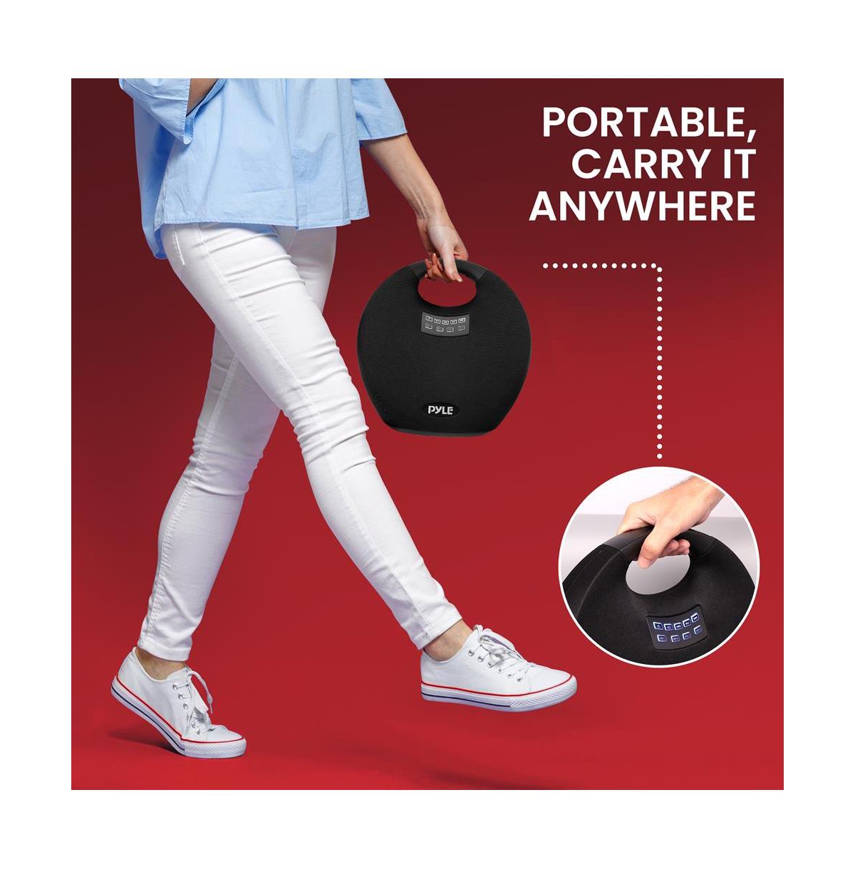 Pyle 5.25” Portable Wireless Bluetooth Streaming Speaker With Wired Microphone & Remote, 220 Watt