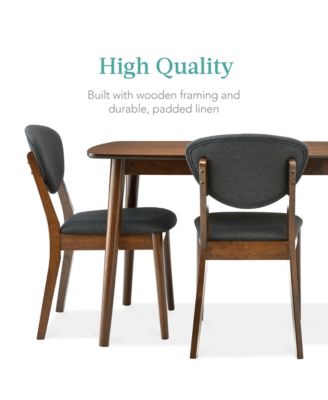 5-Piece Compact Mid-Century Dining Set with Wooden Table and Padded Chairs