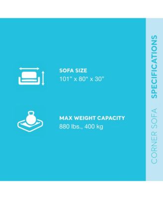 Inflatable Corner Living Room Air Mattress Sectional Sofa Couch, Beige