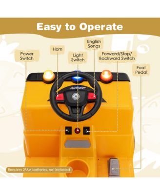 12V Recycling Garbage Truck Electric Ride On Toy Remote w/Recycling Accessories Yellow