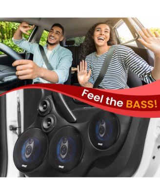 5.25" Three-Way Car Speakers, 200 Watt, Blue