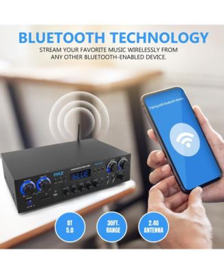Wireless Bluetooth Streaming Stereo Amplifier Receiver With FM Radio, MP3/USB/SD/AUX Playback, 800 Watt