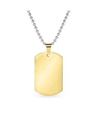 X-Large Military Dog Tag Pendant Necklace Stainless Steel 24 Inch Ball Chain