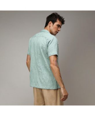 Men's Sage Green Grain-Textured Shirt