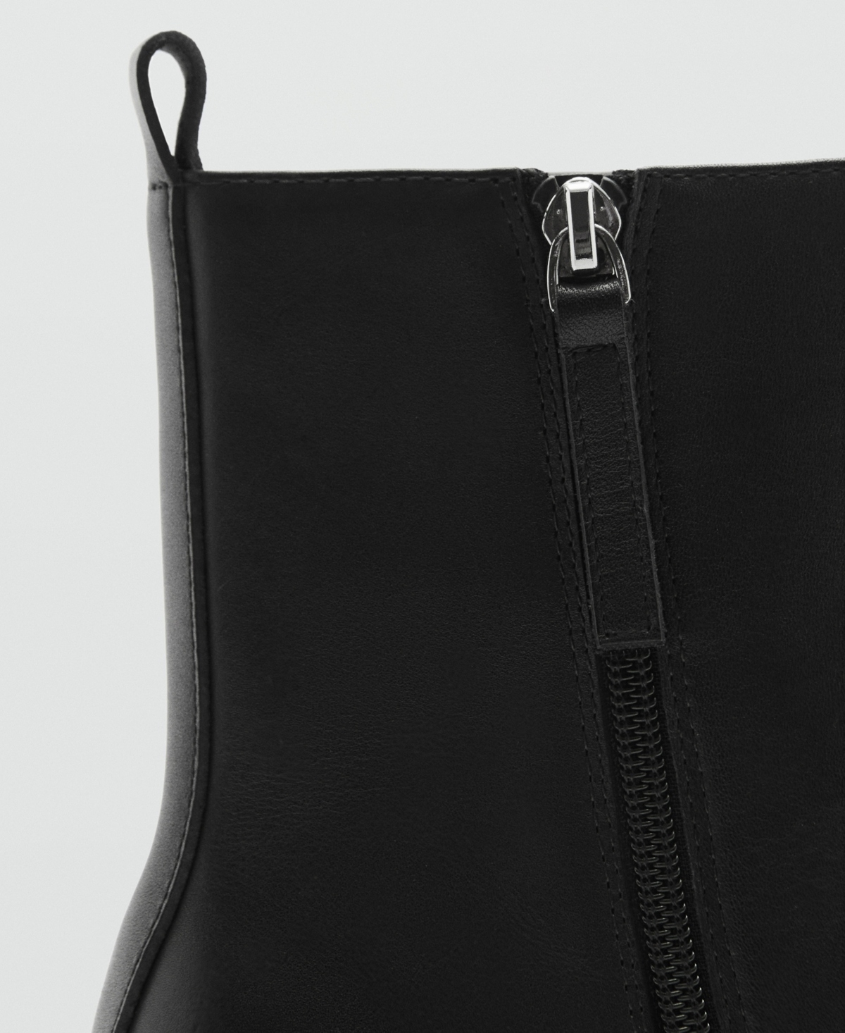 Mango Block Ankle Boots With Square Toe Black In Black
