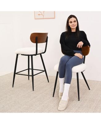 Rattan Boucle Armrest Counter Stool Set Of 4-Maison Boucle