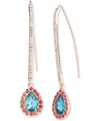 Gold-Tone Pav&eacute; & Color Crystal Threader Earrings