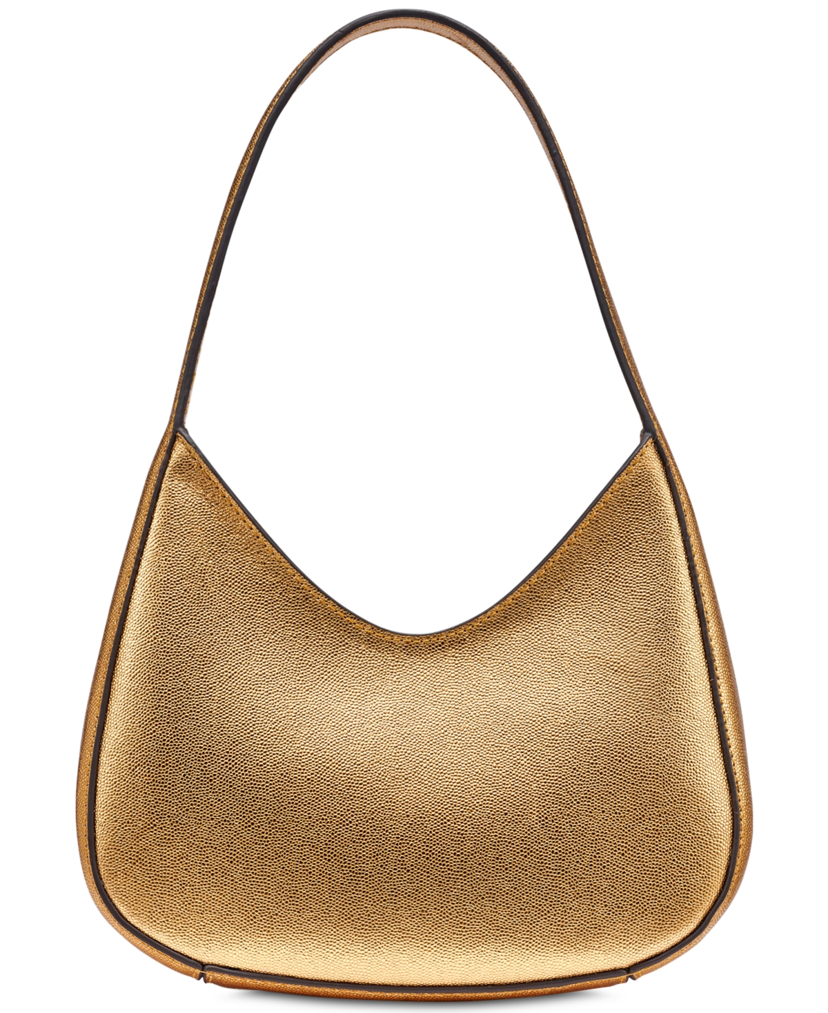 Karl Lagerfeld Desi Small Leather Hobo In Metallic Gold