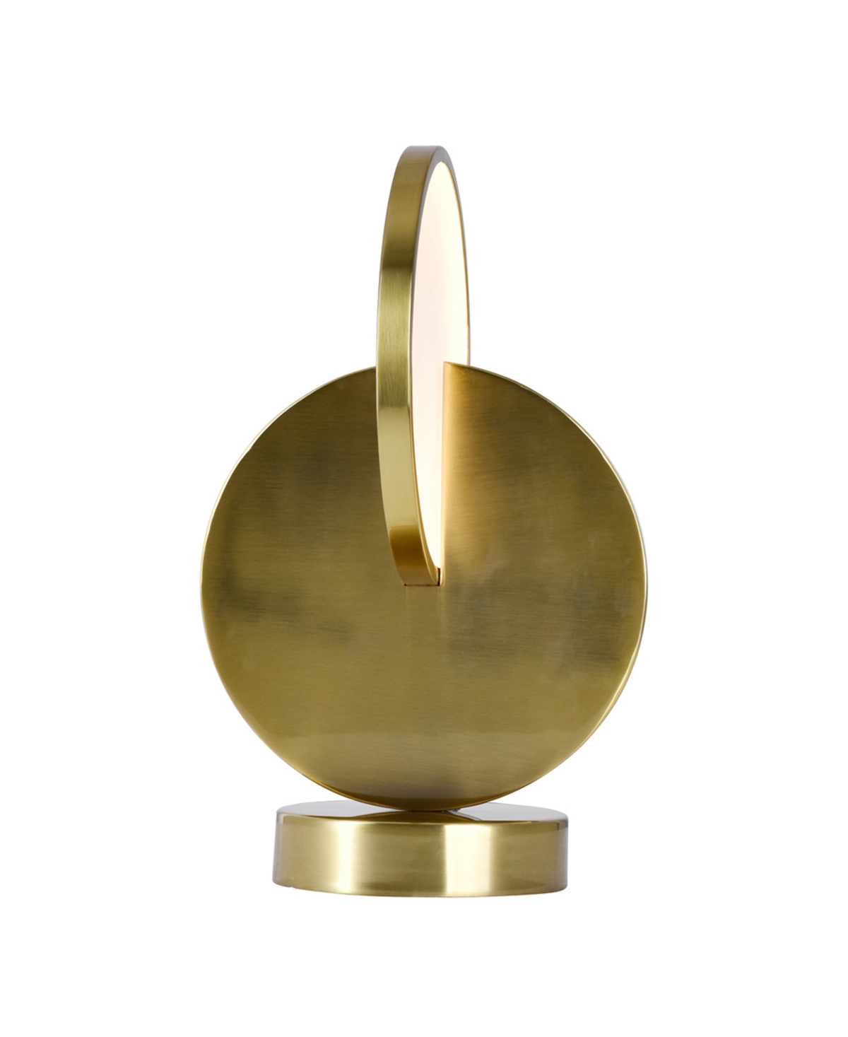 Cwi Lighting 16" Metal Tranche Led Lamp In Brushed Brass