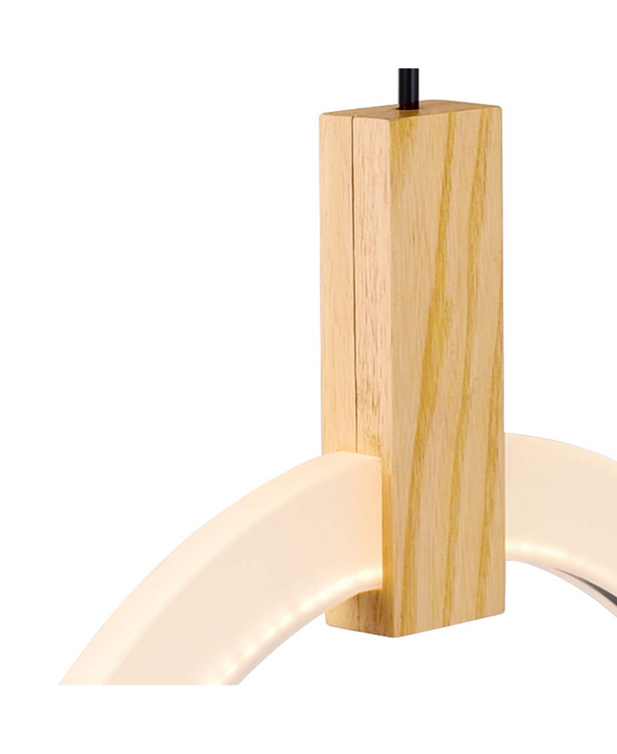 Cwi Lighting 20" Metal Anello Led Pendant In White Oak