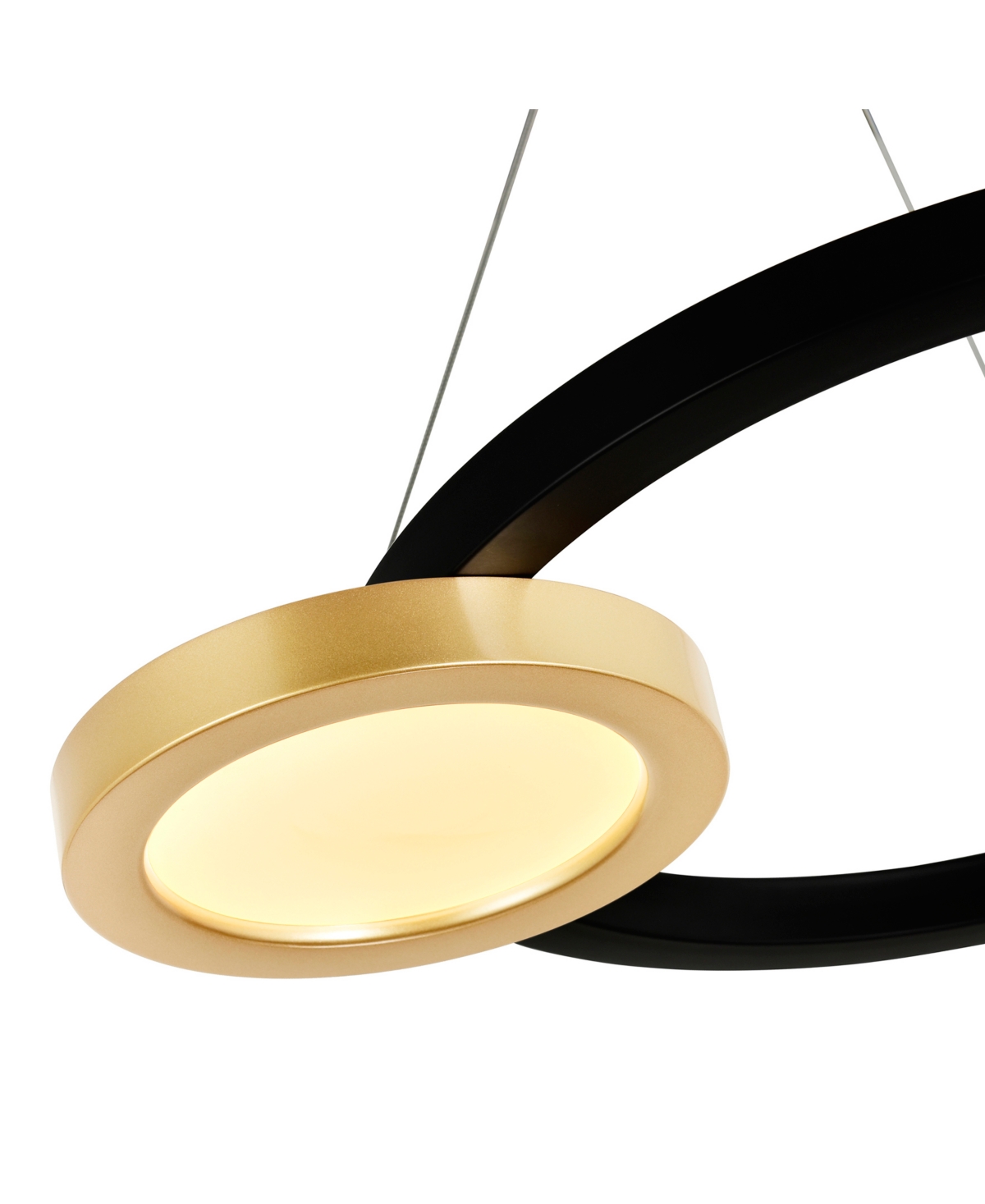 Cwi Lighting 4" Metal Deux Lunes Led Chandelier In Sun Gold Black