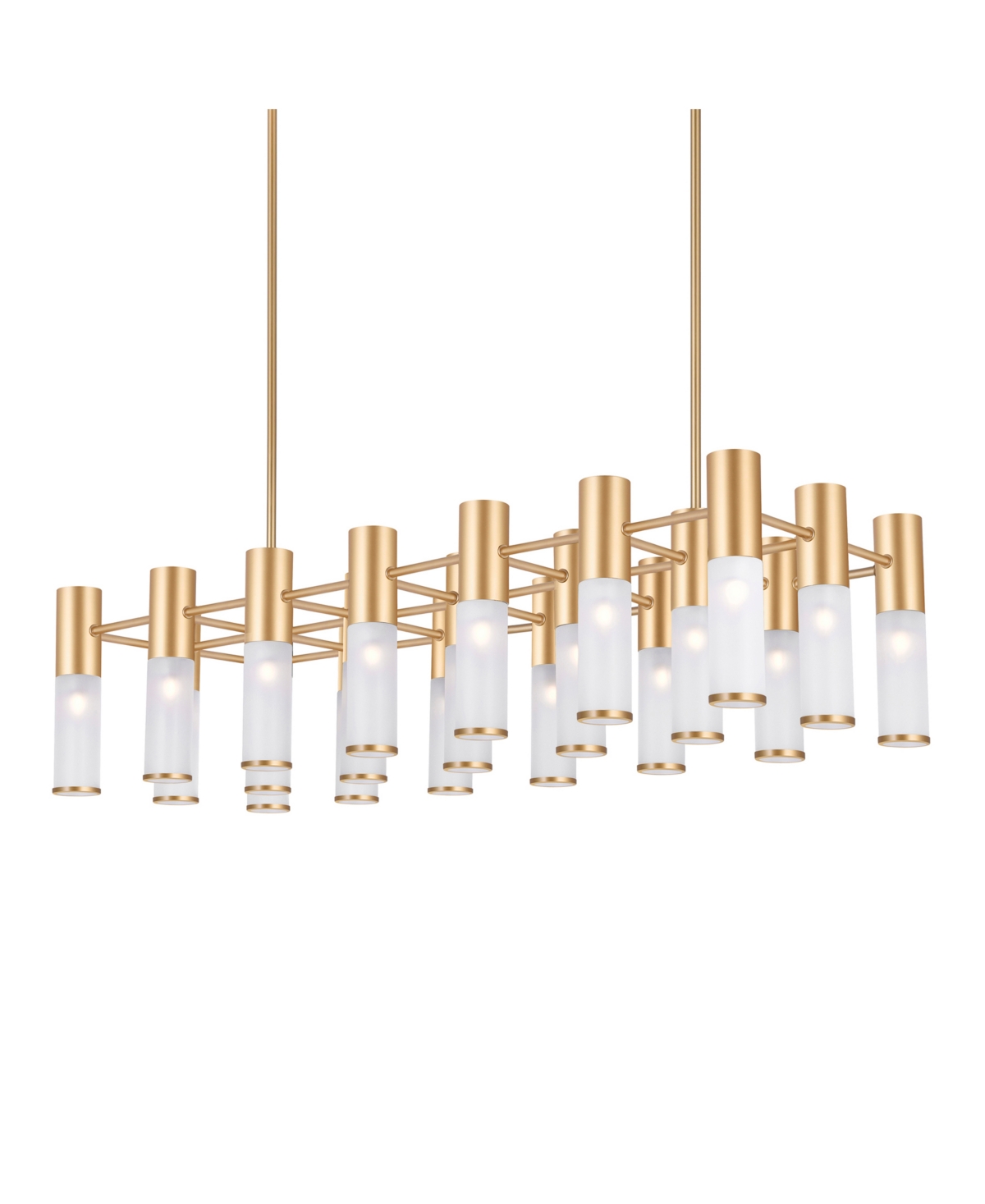 Cwi Lighting 10" Metal Pipes 21 Light Island/pool Table Chandelier In Sun Gold