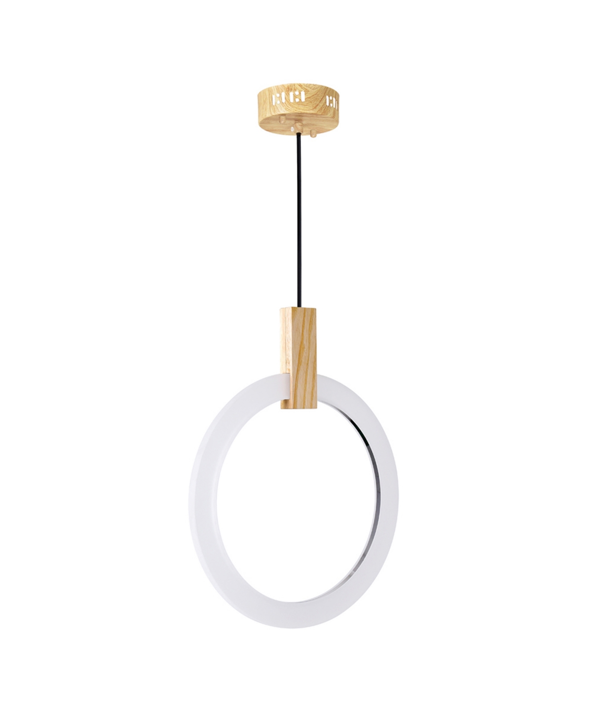 Cwi Lighting 20" Metal Anello Led Pendant In White Oak