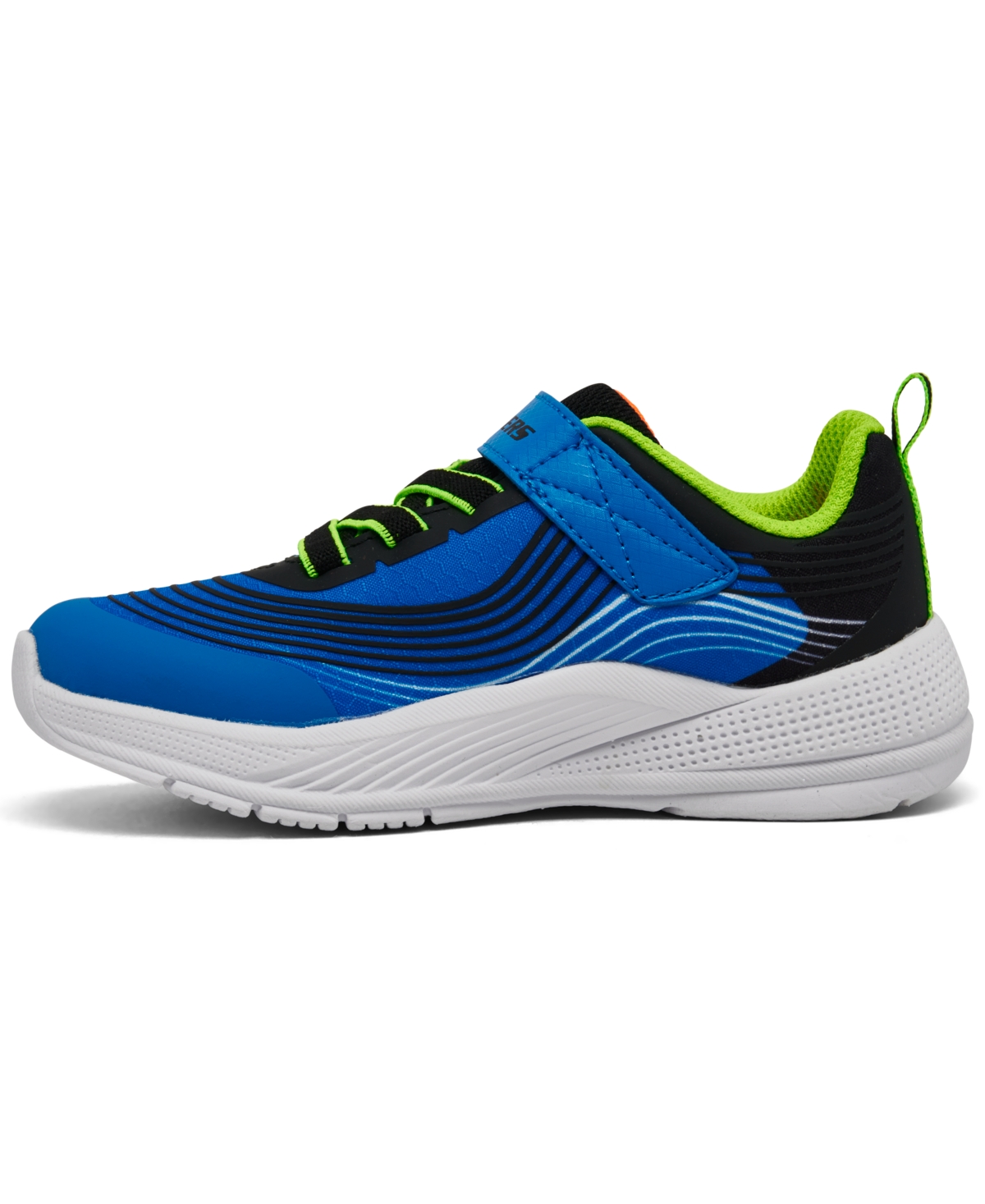 Skechers Toddler Boys' Microspec Advance Fastening Strap Casual Sneakers From Finish Line In Blue