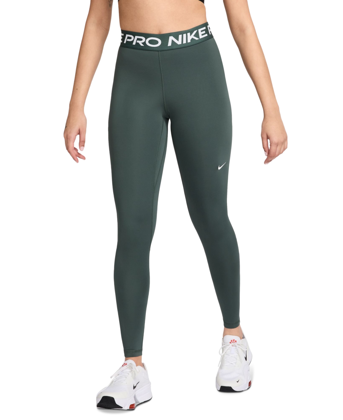 Nike Pro Women s Mid rise Mesh paneled Leggings In Vintg whit ModeSens