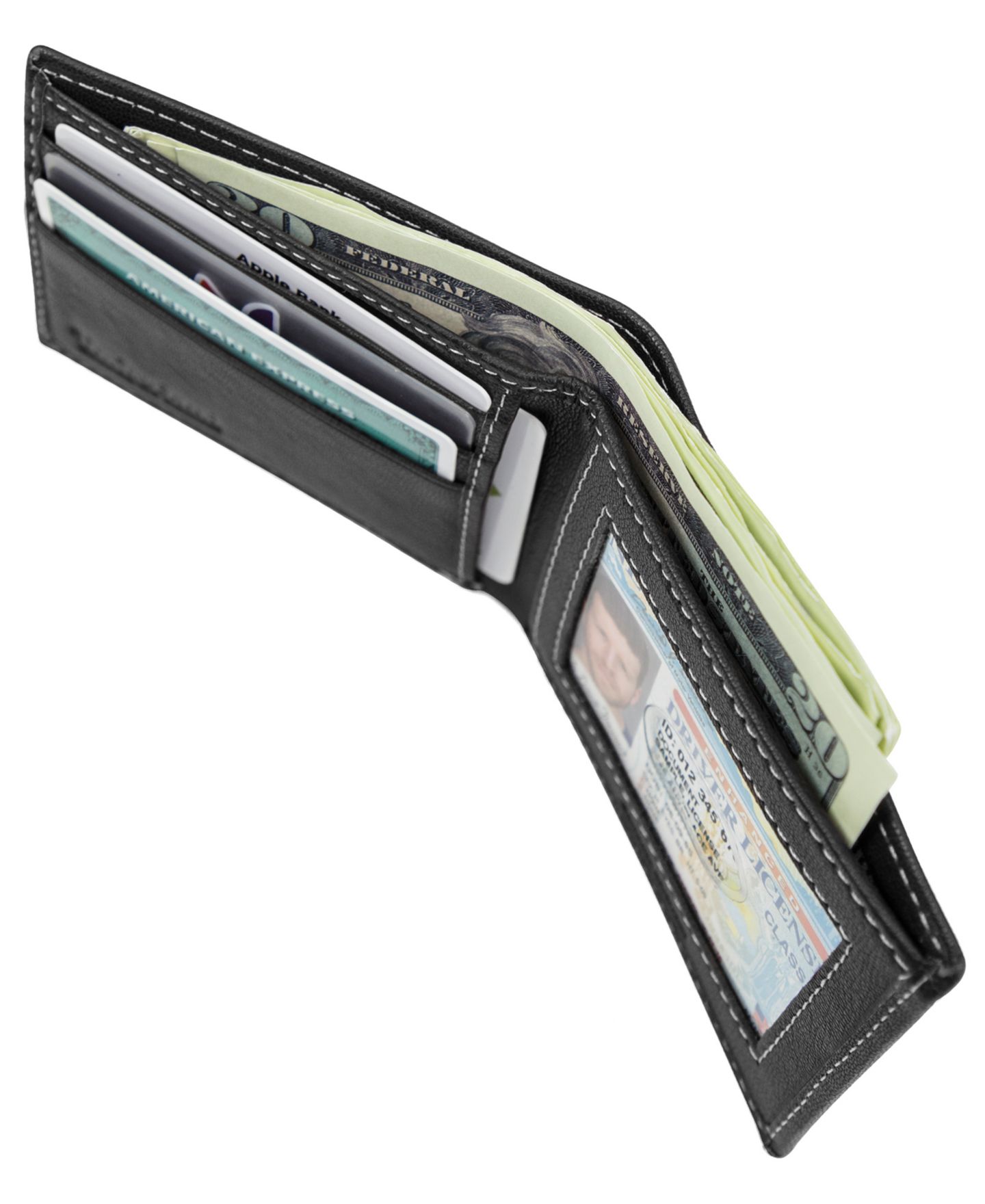 Мужской кошелёк Timberland Blix Slimfold Leather Wallet, цвет: Чёрный — фото 3