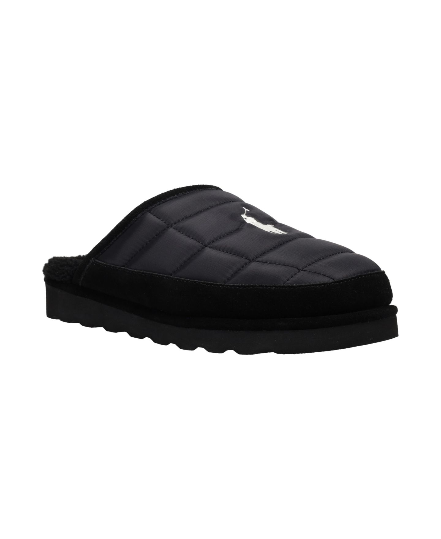Мужские тапочки Polo Ralph Lauren Reade Scuff Slippers, цвет: Чёрный — фото 1