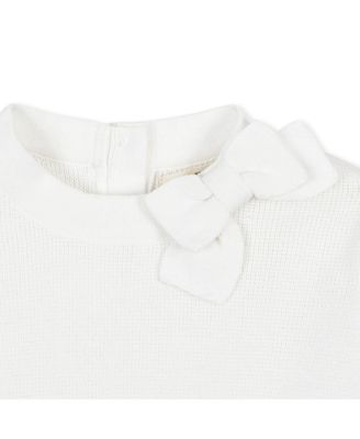 Baby Girls Organic Long Sleeve Mock Neck Bow Detail Sweater Dress