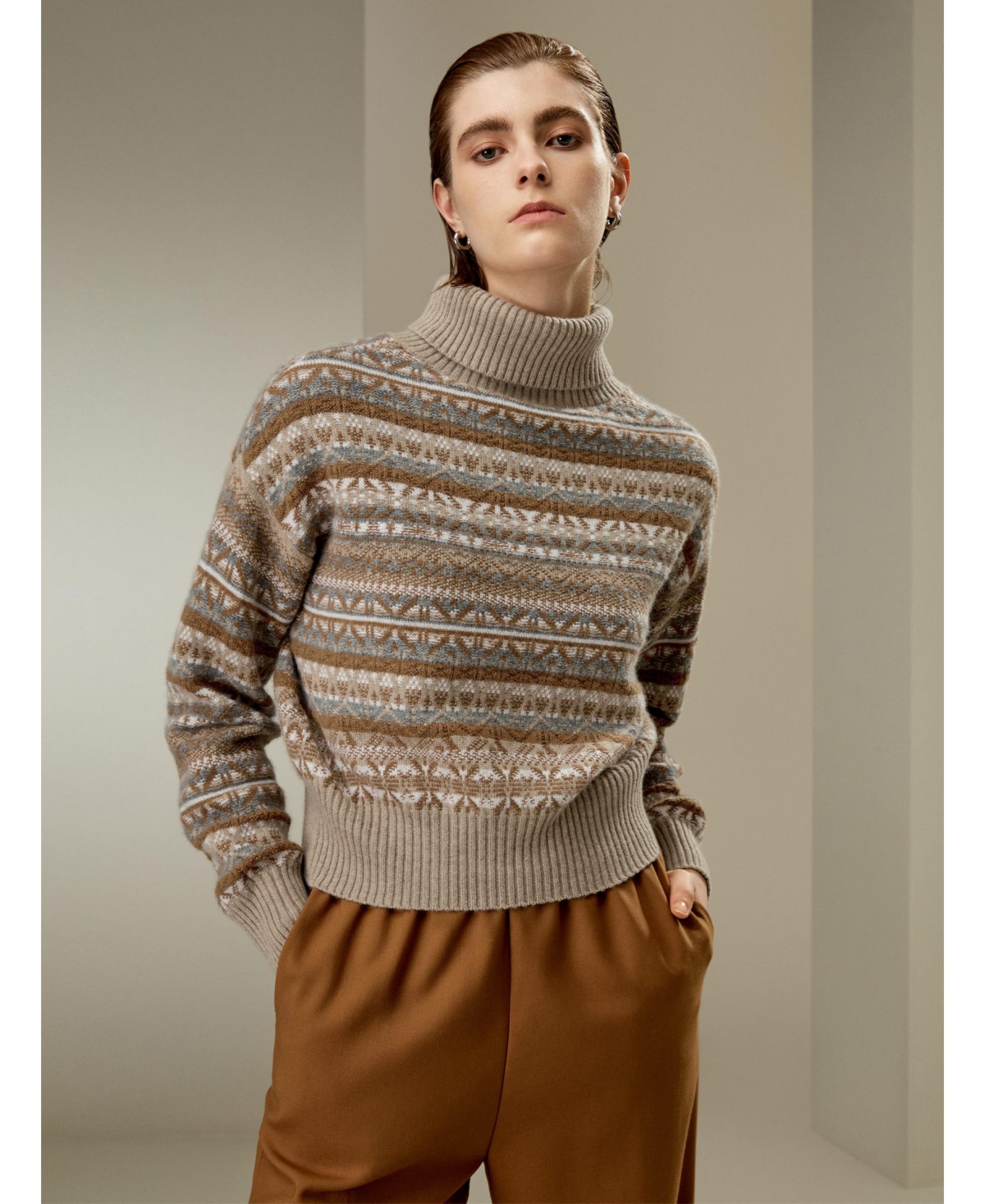 Lilysilk Women'sCashmere Pullover - Fair isle