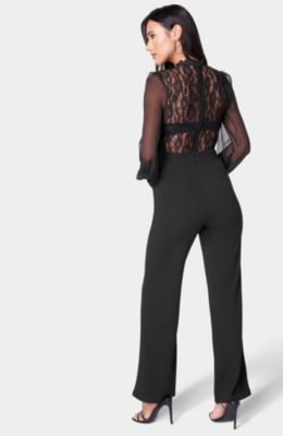Women's Lace Top Straight Leg Jumpsuit