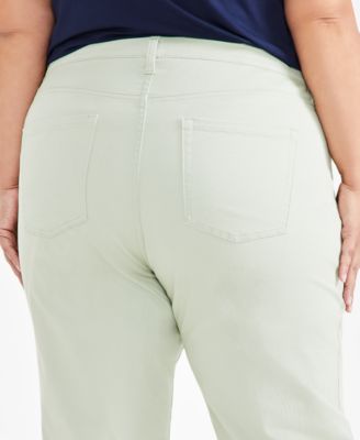 Plus Size Curvy Roll-Cuff Capri Jeans, Created for Macy's