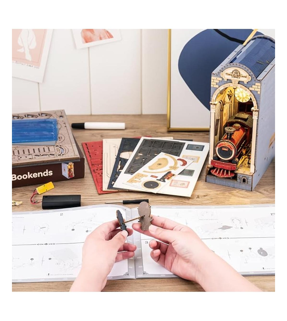 Flash Popup Diy 3D Book Nook Kit Time Travel 246pcs