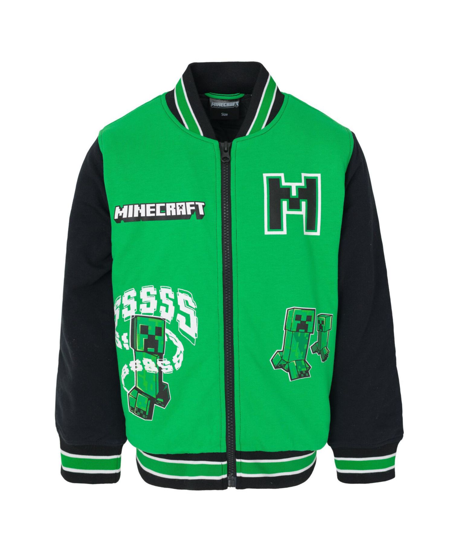 Boys Creeper French Terry Zip Up Varsity Bomber Jacket