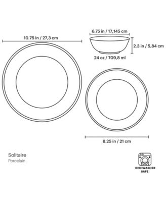 Solitaire 12-Piece Dinnerware Set, Service for 4