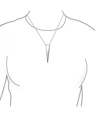 Minimalist Triangle Geometric Pendant Necklace in Sterling Silver