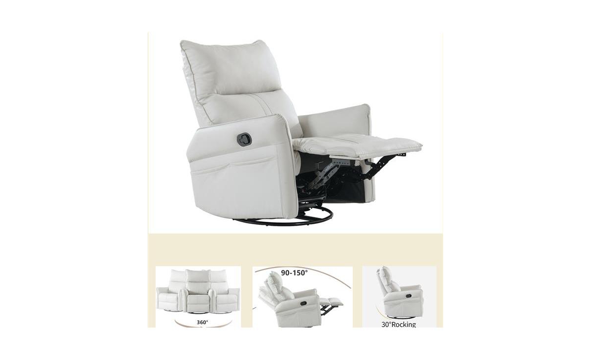 Slickblue 360-Degree Swivel Rocking Recliner Chair Perfect Nursery Rocking Chair for Comfort and Style