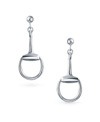 Equestrian Cowgirl Dangle Equine Gift Horse bit Earrings Western Jewelry .925 Sterling Silver