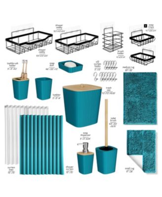 27 Piece Complete Bathroom, Vanity & Shower Accessories Set - Grey