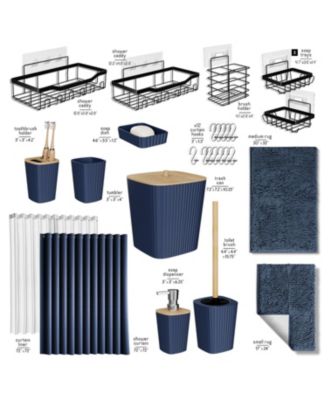 27 Piece Complete Bathroom, Vanity & Shower Accessories Set - Grey