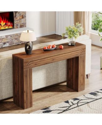 55-Inch Farmhouse Console Table, Wood Sofa Table Behind The Couch, Modern Entryway Table Accent Table for Living Room, Hallway, Foyer