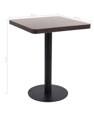 Bistro Table Dark Brown MDF 23.6 x 23.6 in Sleek Bistro Table