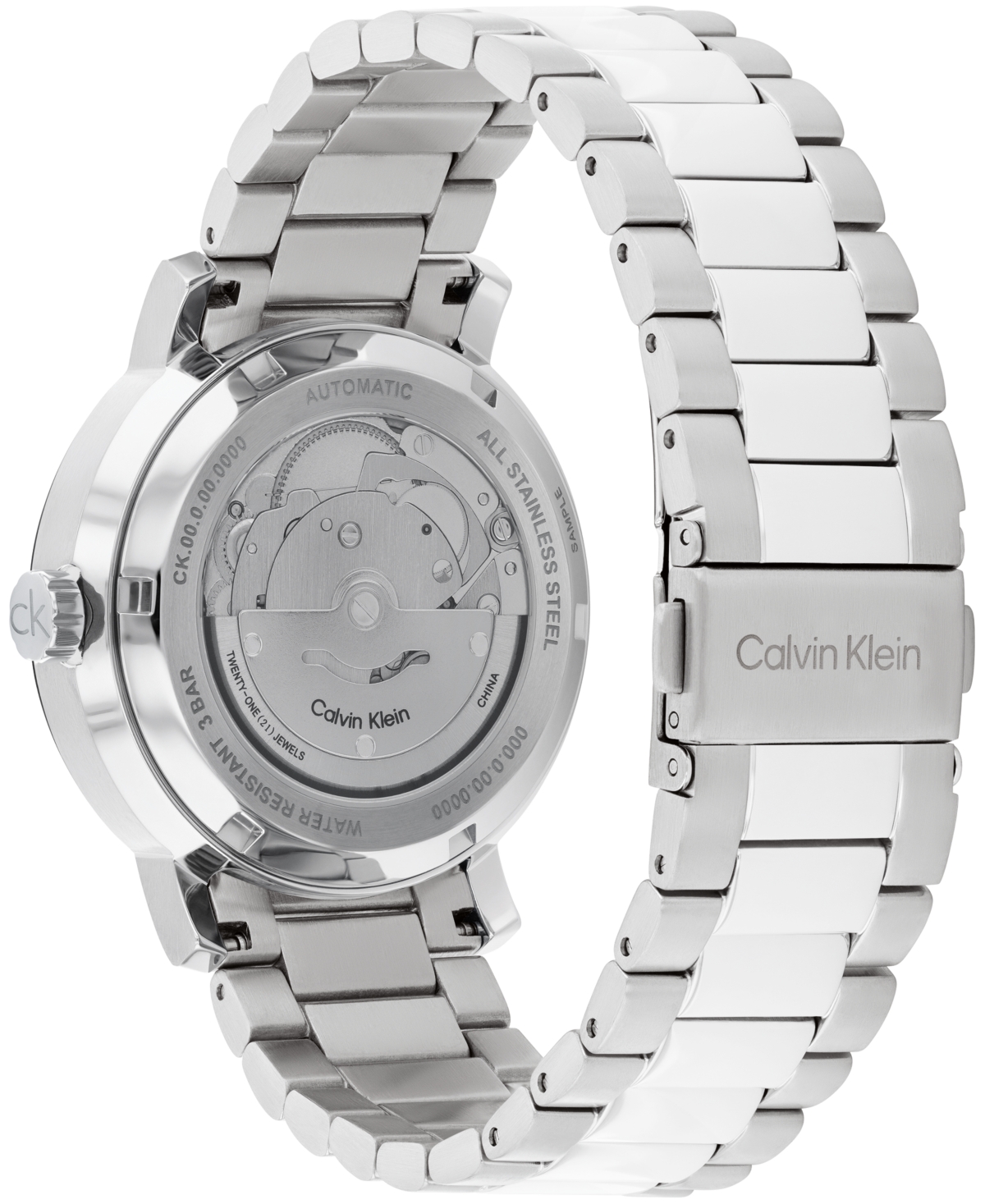 Calvin Klein Unisex Iconic Automatic Silver Stainless Steel Bracelet Watch 40mm In Silver