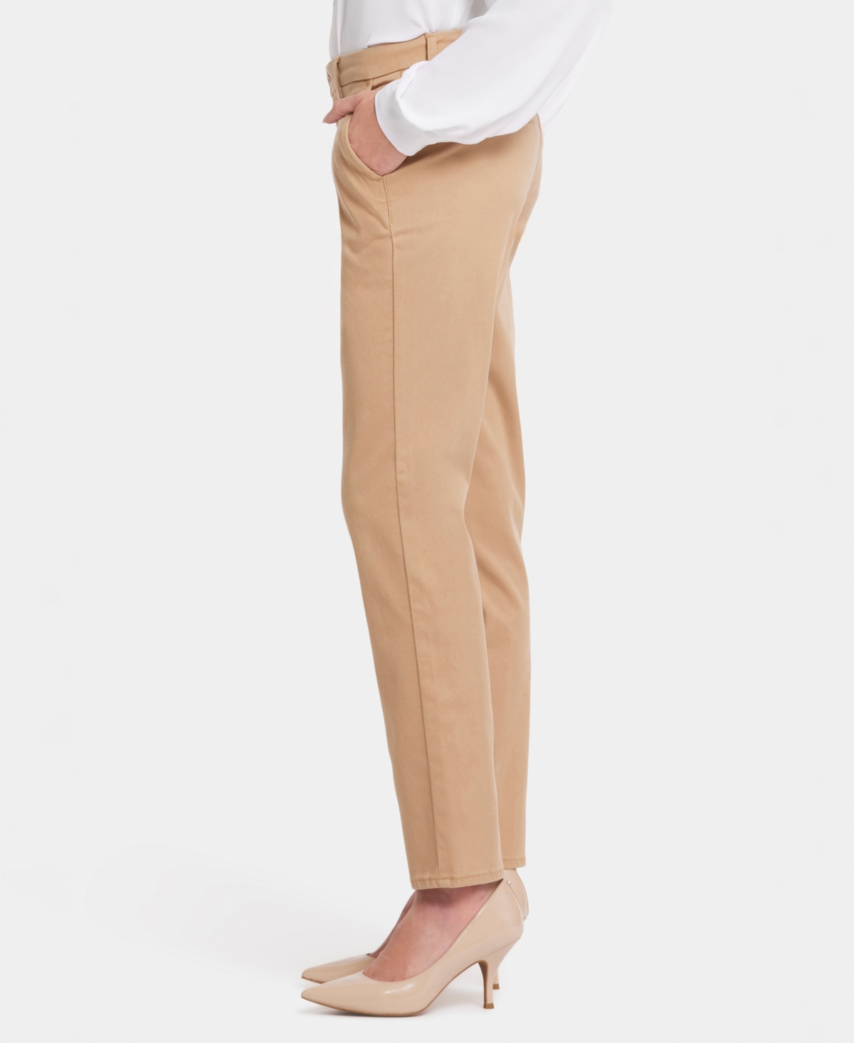 Nydj Sheri Slim Stretch Twill Pants In Sand Dune