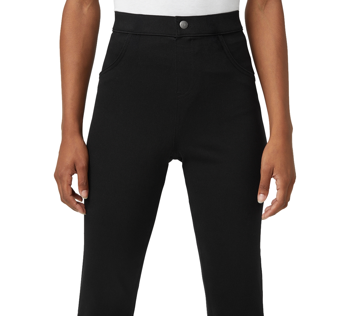 Hue Ultra Soft High Rise Denim Baby Bootcut Leggings In Black