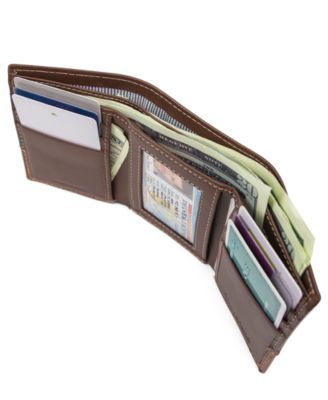 Men's Two-Tone Trifold Leather Wallet