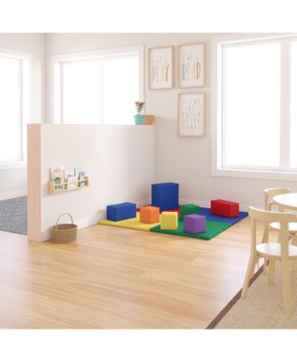 SoftZone Quad Fold-N-Go Activity Mat and Patchwork Toddler Blocks, Assorted, 13-Piece