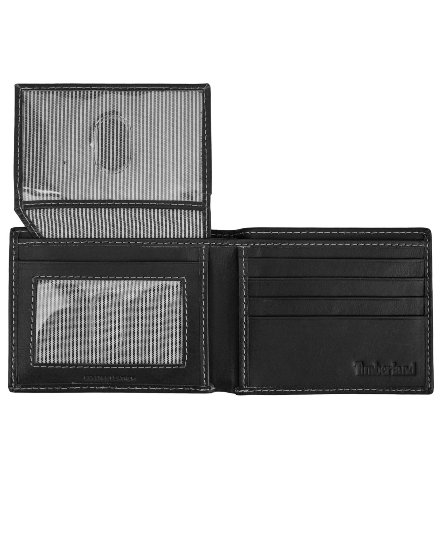 Мужской кошелёк Timberland Cloudy Passcase Leather Wallet, цвет: Чёрный — фото 4