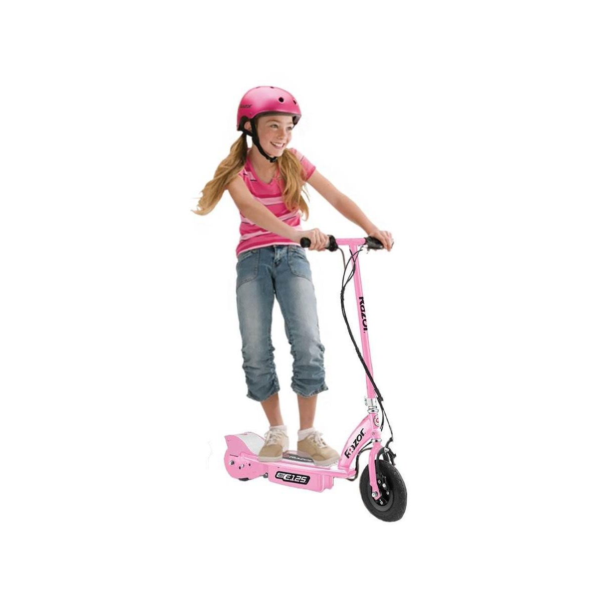 Razor E125 Motorized Rechargeable Kids Youth Electric Scooters, 1& 1 Blue - Pink, Navy