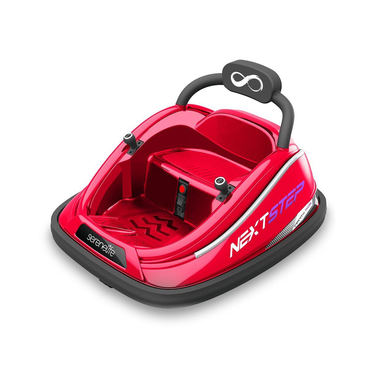 SereneLife 360° Spinning Kids Bumper Car with Remote Control, Led Lights, and 2 Driving Modes (Pink)