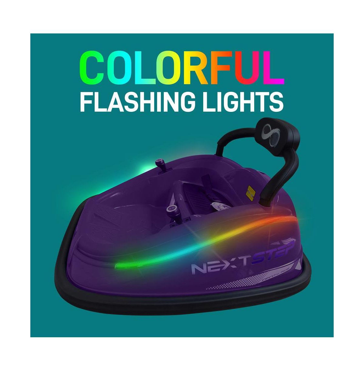 SereneLife 360° Spinning Kids Bumper Car with Remote Control, Led Lights, and 2 Driving Modes (Pink)