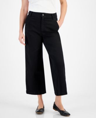 Petite High-Rise Wide-Leg Cropped Jeans, Exclusively at Macy's