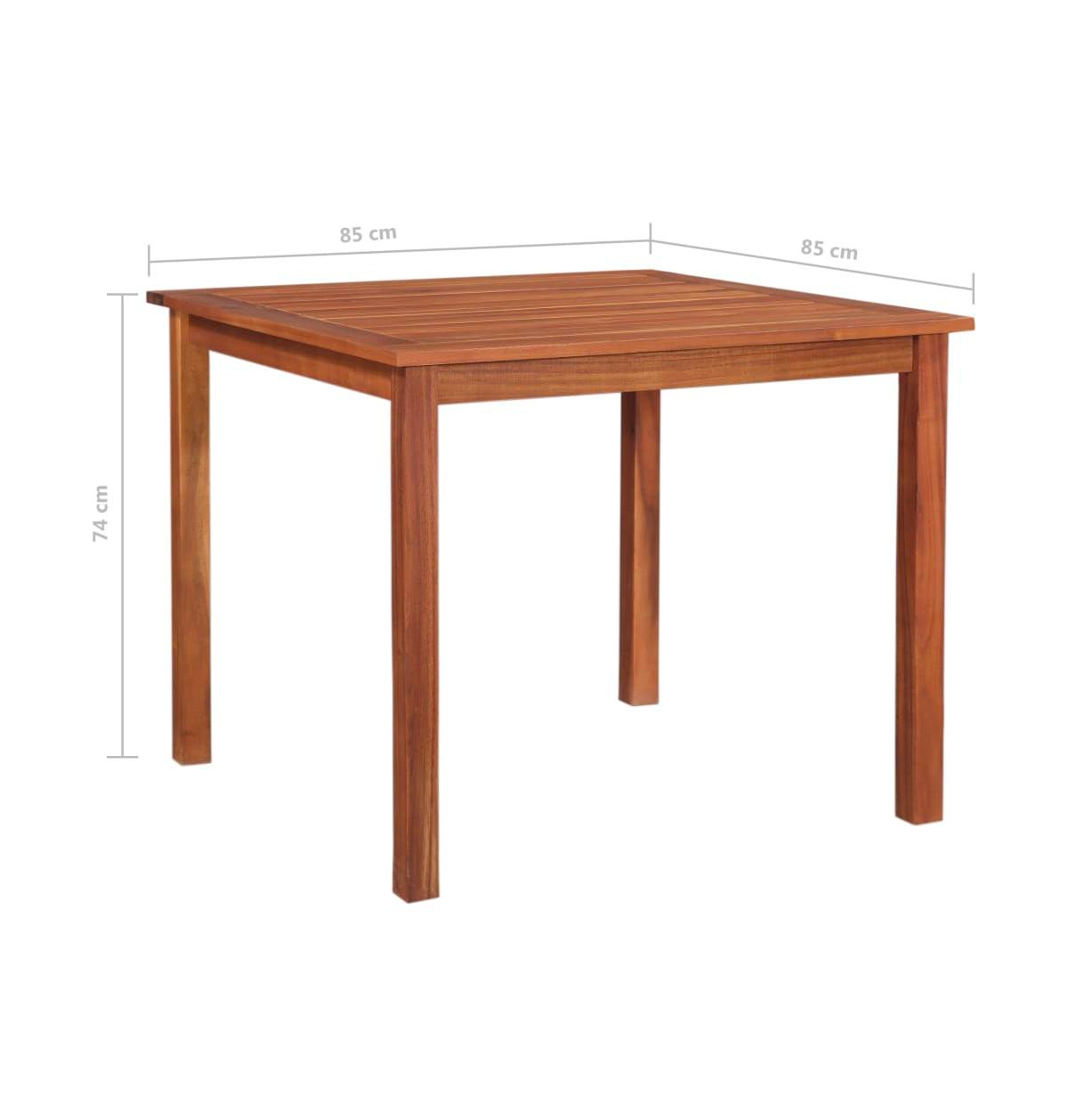vidaXL Patio Table 33.5"x33.5"x29.1" Solid Acacia Wood