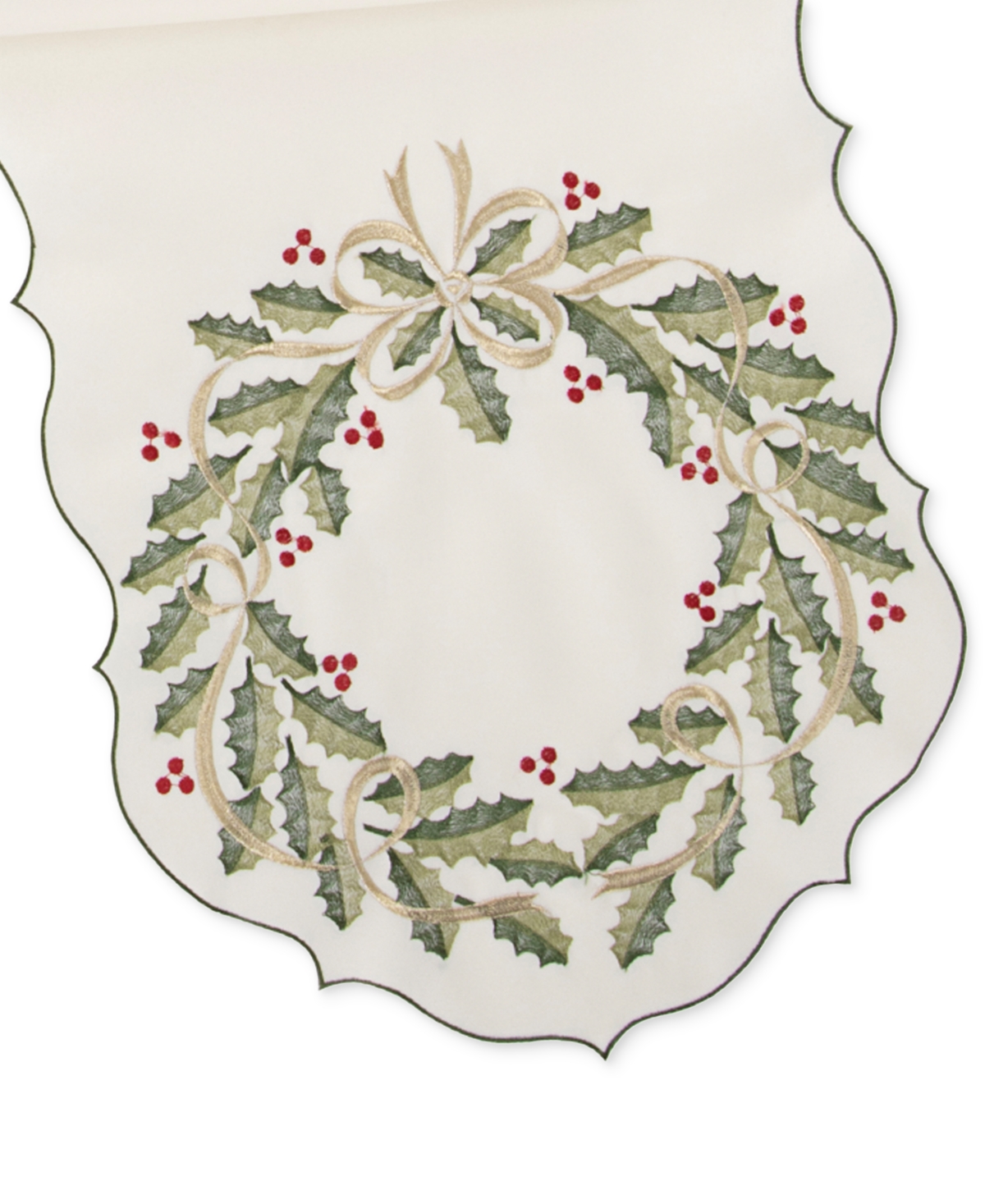Lenox Holiday Nouveau Wreath Table Runner, 14" X 72" In Multi